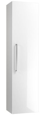 Badezimmer - Hochschrank Noida 54, Farbe: Weiß glänzend ? Abmessungen: 138 x 35
