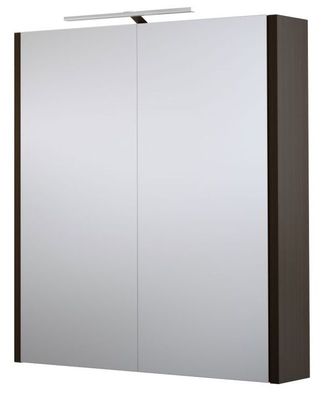 Bad - Spiegelschrank Bidar 05, Farbe: Eiche Schwarz ? 65 x 60 x 12 cm (H x B x T