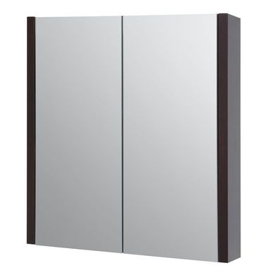 Bad - Spiegelschrank Bidar 02, Farbe: Eiche Schwarz ? 65 x 60 x 12 cm (H x B x T