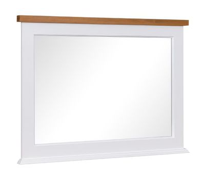 Spiegel "Veternik" 05, Farbe: Weiß / Eiche - Abmessungen: 73 x 98 x 5 cm (H x B