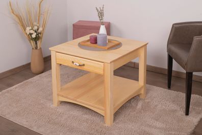 Couchtisch Kiefer Vollholz massiv natur Turakos 116 - Abmessungen: 60 x 60 x 51
