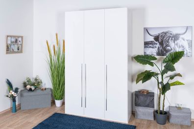 Drehtürenschrank / Kleiderschrank Siumu 22, Farbe: Weiß / Weiß Hochglanz - 224 x