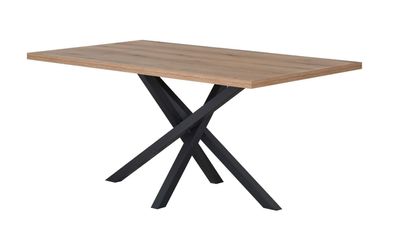 Esstisch Ourense 01, Farbe: Eiche Artisan / Schwarz - Abmessungen: 140 x 80 cm (
