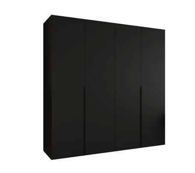 Kleiderschrank / Drehtürenschrank mit vier Türen Eiger 28, Farbe: Schwarz, 2 Met