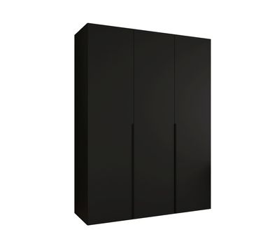 Kleiderschrank / Drehtürenschrank mit drei Türen Eiger 17, Farbe: Schwarz, 1,5 M