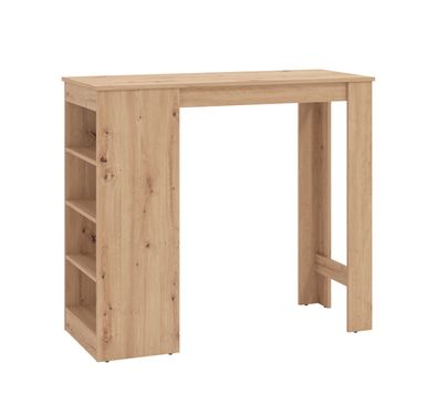 Stehtisch mit Stauraum Luji 01, Farbe: Eiche Artisan, ABS-Kantenschutz, stabil u