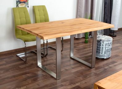 Esstisch Wooden Nature 412 Kernbuche massiv geölt, Tischplatte rustikal - 140 x