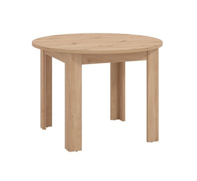 Runder Esstisch Valevo 01, Farbe: Eiche Artisan, stabil, ABS-Kantenschutz, 106,5