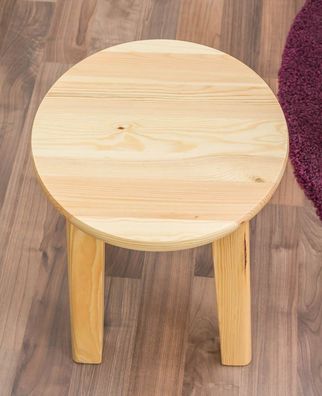 Hocker Kiefer massiv Vollholz natur 004 - Abmessung: 45 x 35 cm (H x Ø)