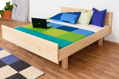 Doppelbett / Gästebett Buche massiv Vollholz natur 116, inkl. Lattenrost - Liege