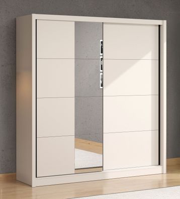 Schiebetürenschrank mit einer Spiegeltür Apatin 03, Farbe: Kaschmir, drei Kleide