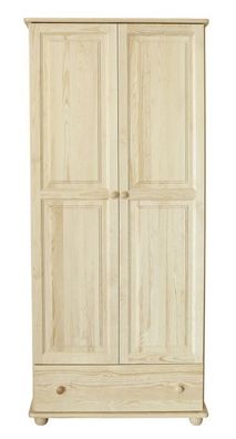 Kleiderschrank Kiefer Vollholz massiv natur Junco 09A - Abmessung 195 x 92 x 59