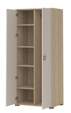 Drehtürenschrank / Kleiderschrank 12, Farbe: Buche / Creme - 198 x 84 x 56 cm (H