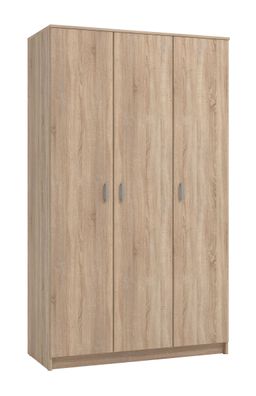 Kleiderschrank / Drehtürenschrank mit drei Türen Kovin 07, Farbe: Eiche Sonoma,