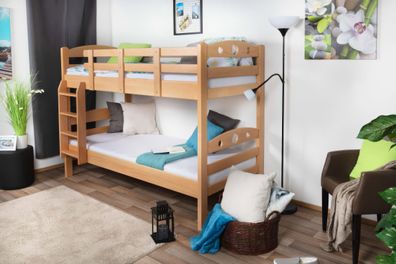 Stockbett für Erwachsene "Easy Premium Line" K18/n, Kopfteil mit Löchern, Buche