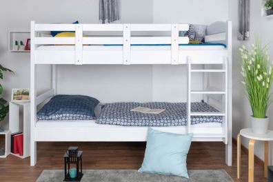 Etagenbett für Erwachsene "Easy Premium Line" K17/n, Buche Vollholz massiv Weiß,