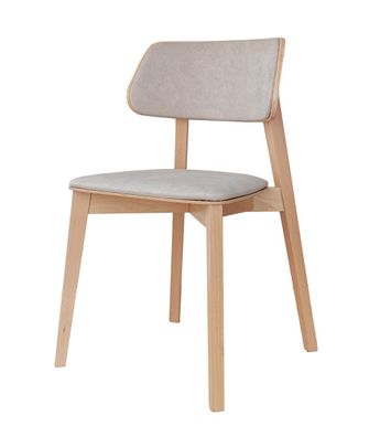 Heller gepolsterter Stuhl Doustre 08, aus massiven Buchenholz, bequeme gepolster