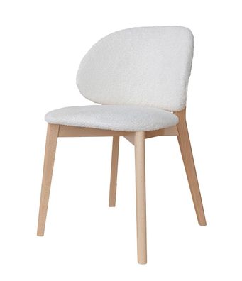 Polsterstuhl Doustre 05, aus massiven Buchenholz, Farbe: Weiß, Maße: 79 x 51 x 4