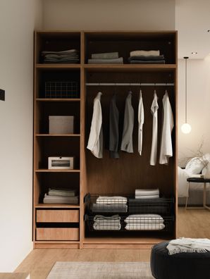 Schrankset für Ankleidezimmer - Set E Aarwangen | Farbe: Eiche Puccini | Maße: 1