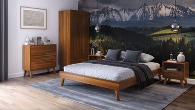 Schlafzimmer - Set I Engordany | 5-teilig | Farbe: Eiche Rustikal | Buche Vollho