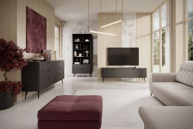 Schlichtes Wohnzimmer - Set C Sloughi, 3-teilig, mit genügend Staumöglichkeiten,