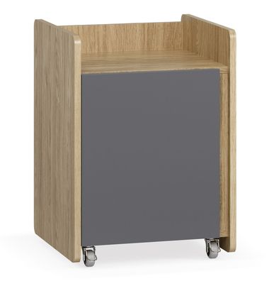 Rollcontainer | Farbe: Eiche / Graphit | 1 Tür | Maße: 40 x 40 x 55 cm | abschli