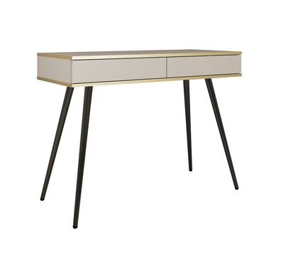 Schlichter Schminktisch mit zwei Schubladen Horsham 69, Farbe: Beige, Push-to-op