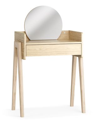 Schminktisch mit Spiegel | Farbe: Eiche | Soft-Close-Funktion | Maße: 69,5 x 42