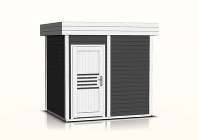 Gartensauna Tihama 40 mm, Außenmaße (B x T): 254 x 204 cm - Farbe: Anthrazit /
