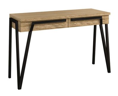 Schminktisch Kastav 41, Farbe: Eiche / Schwarz, teilmassiv - 78 x 122 x 50 cm (H