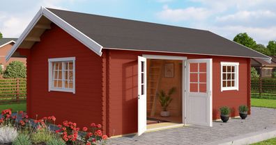 Gartenhaus G292 Schwedenrot inkl. Fußboden - 40 mm Blockbohlenhaus, Grundfläche: