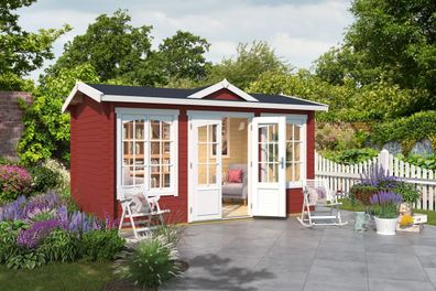 Gartenhaus G217 Schwedenrot inkl. Fußboden - 44 mm Blockbohlenhaus, Grundfläche: