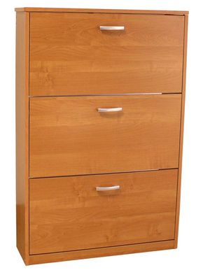 Schuhschrank Pamanukan 04, Farbe: Erle - Abmessungen: 122 x 82 x 25 cm (H x B x