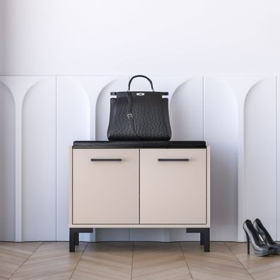 Sitzbank mit Stauraum / Schuhschrank Creola 03 | Farbe: Kaschmir | Maße: 70 x 34