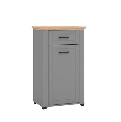 Schuhschrank mit einer Schublade Banat 26, Farbe: Eiche Artisan / Graphitgrau /