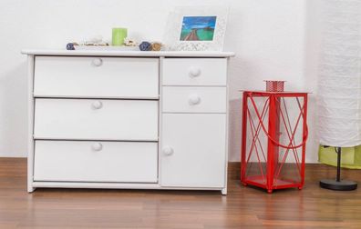 Schuhschrank 009 Kiefer massiv Vollholz weiß lackiert - Abmessung 62 x 90 x 40 c