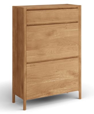 Schuhschrank | Eichenholz geölt | Farbe: Eiche | 83 x 33 x 120 cm | Massivholz |