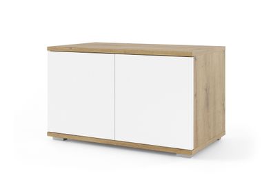 Schlichter Schuhschrank Jaralillo 03, zwei Türen, Farbe: Eiche Artisan / Weiß, P