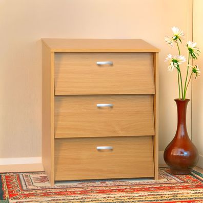 Schuhschrank Pamanukan 06, Farbe: Erle - Abmessungen: 69 x 50 x 34 cm (H x B x T