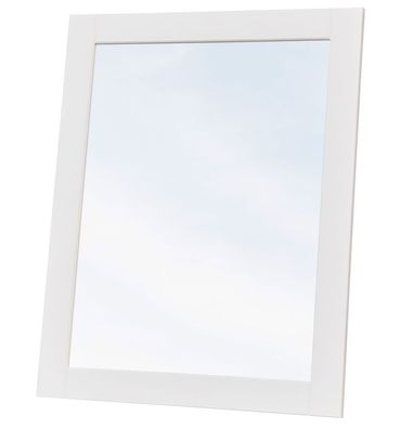 Spiegel Gyronde 37, Kiefer massiv Vollholz, weiß lackiert - 76 x 60 x 2 cm (H x