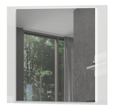 Spiegel Garim 51, Farbe: Weiß Hochglanz - Abmessungen: 70 x 76 x 3 cm (H x B x T