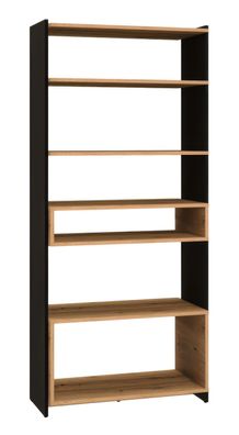 Bücherregal Trezevant 04, Farbe: Eiche Artisan / Schwarz - Abmessungen: 180 x 80