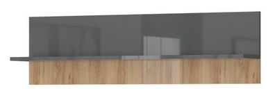 Hängeregal / Wandregal Vaitele 23, Farbe: Anthrazit Hochglanz / Walnuss - 35 x 9