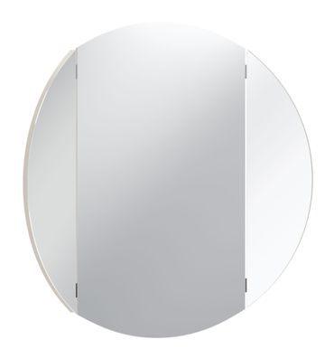 Spiegel mit kippbare Seiten | Farbe: Beige | Durchmesser: 80 cm | Theaterspiegel