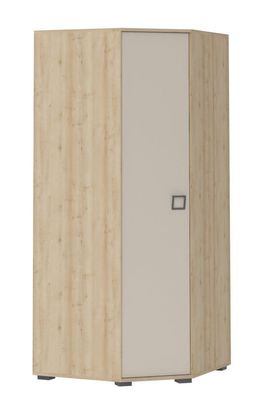 Drehtürenschrank / Eckkleiderschrank 15, Farbe: Buche / Creme - 198 x 86 x 86 cm