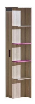 Jugendzimmer - Schrank Marcel 05, Farbe: Esche Rosa / Grau / Braun - Abmessungen