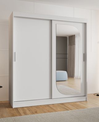 Kleiderschrank mit 10 Fächer Signalkuppe 14, Farbe: Weiß, 1,8 Meter breit, eine