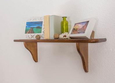 Hängeregal / Wandregal Kiefer massiv Vollholz Eichefarben 006 - Abmessung 24 x 8