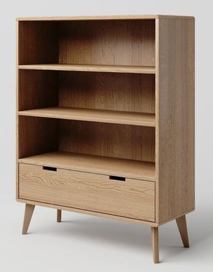 Regal Eiche massiv natur Aurornis 25 - Abmessungen: 125 x 96 x 40 cm (H x B x T)