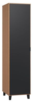 Drehtürenschrank / Kleiderschrank Leoncho 12, Farbe: Eiche / Schwarz - Abmessung